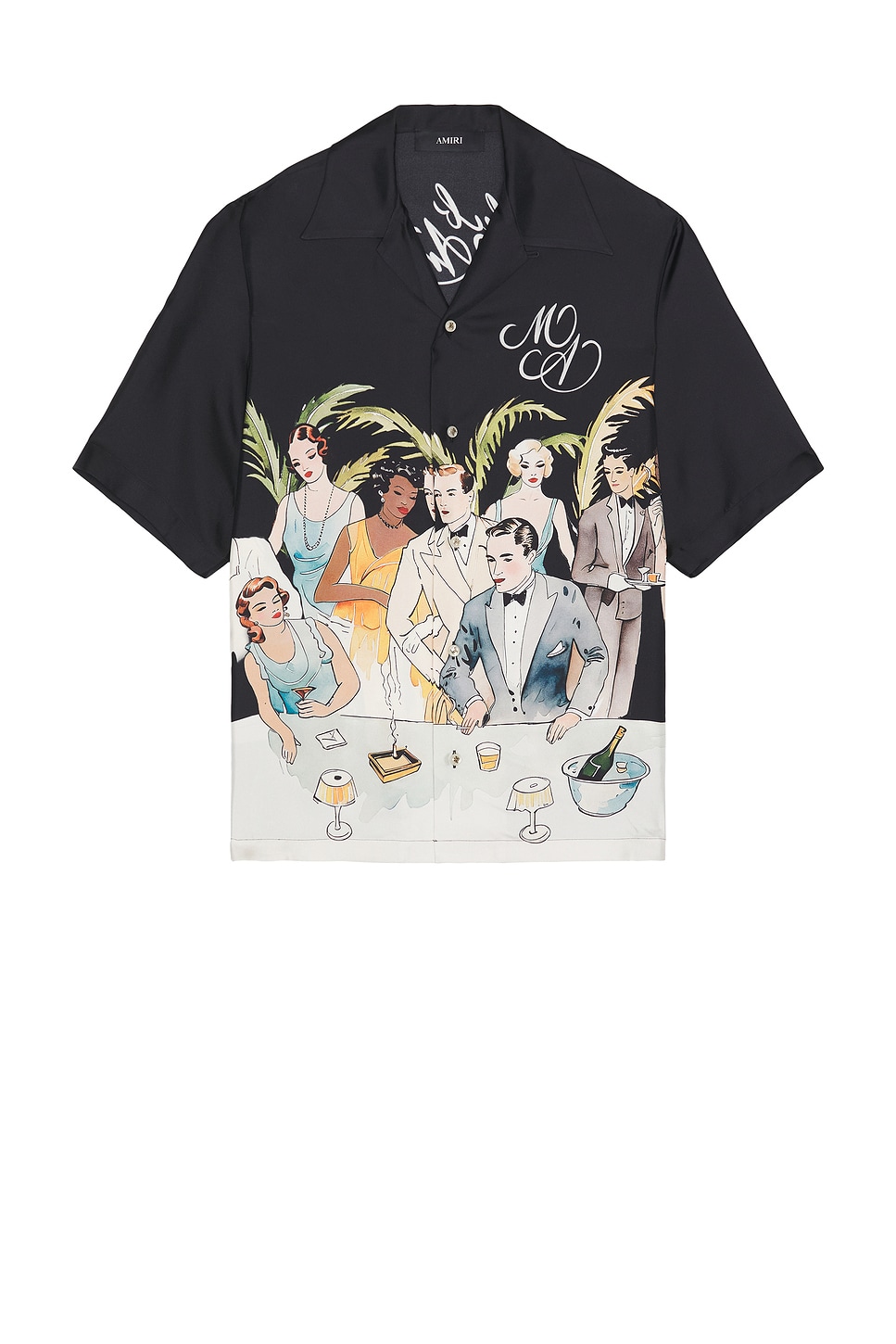 Image 1 of Amiri Bar Scene Bowling Shirt in Black