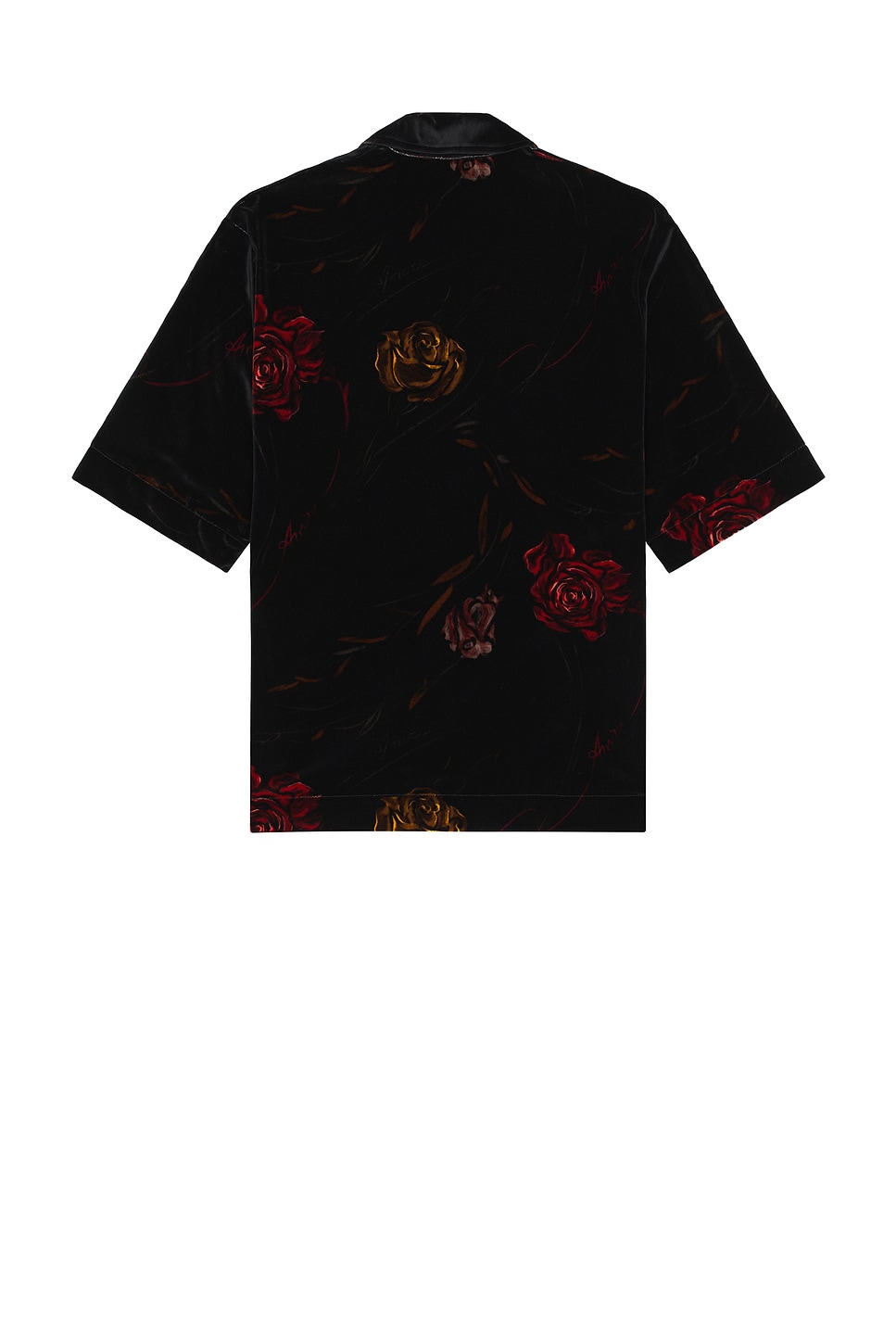 Image 2 of Amiri Floral Velvet Camp Shirt in Black