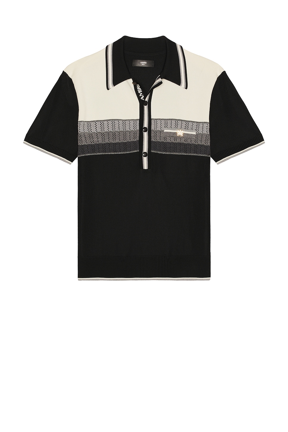 Image 1 of Amiri MA Striped Polo in Black