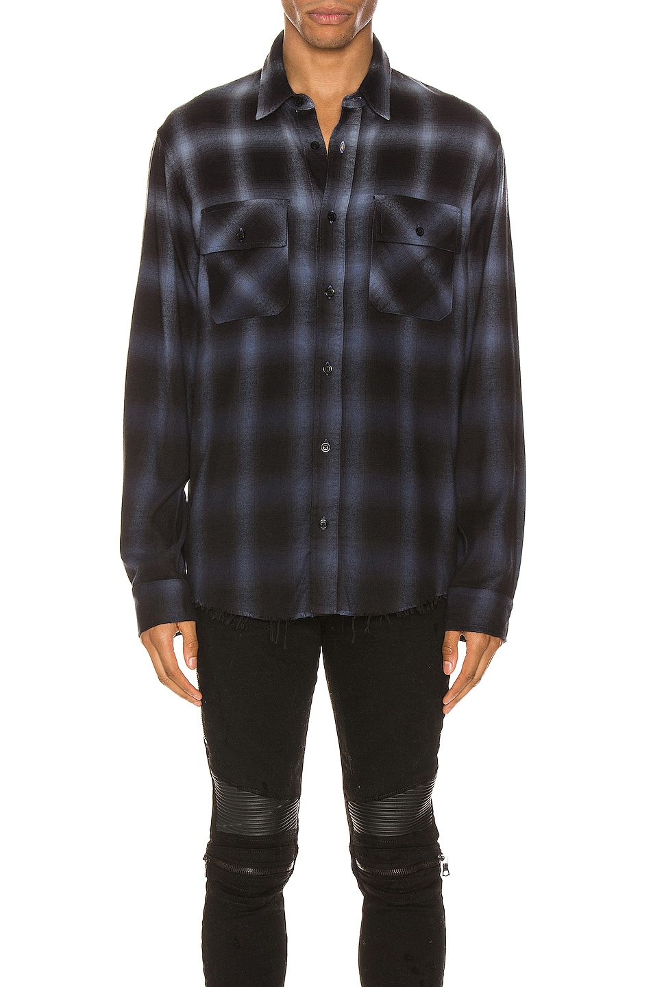 Image 1 of Amiri Ombre Plaid Shirt in Blue