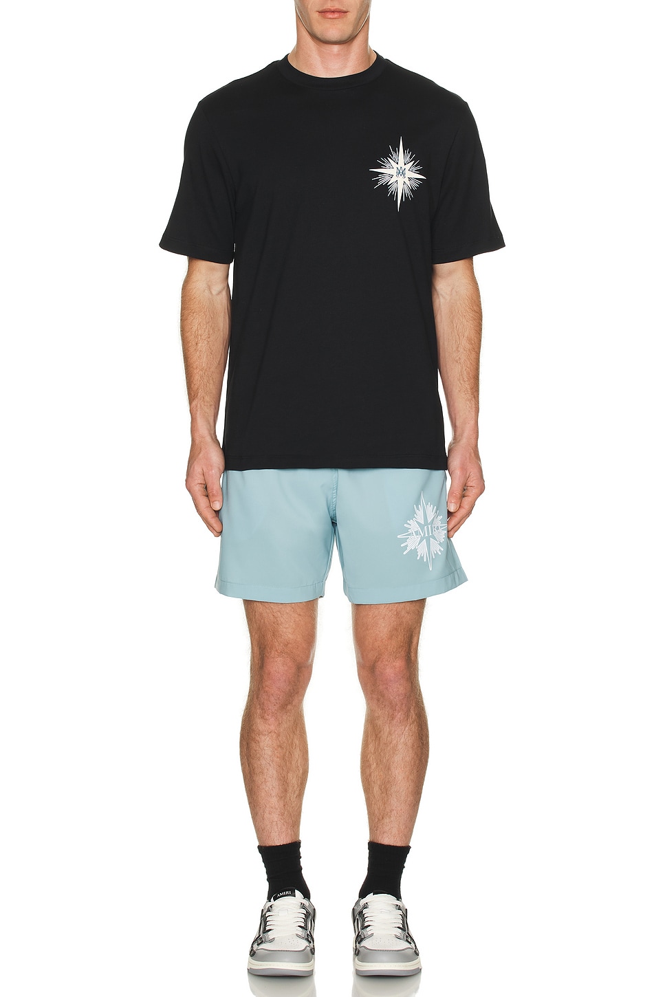 Image 1 of Amiri Starburst Swim Trunk in Dusty Blue