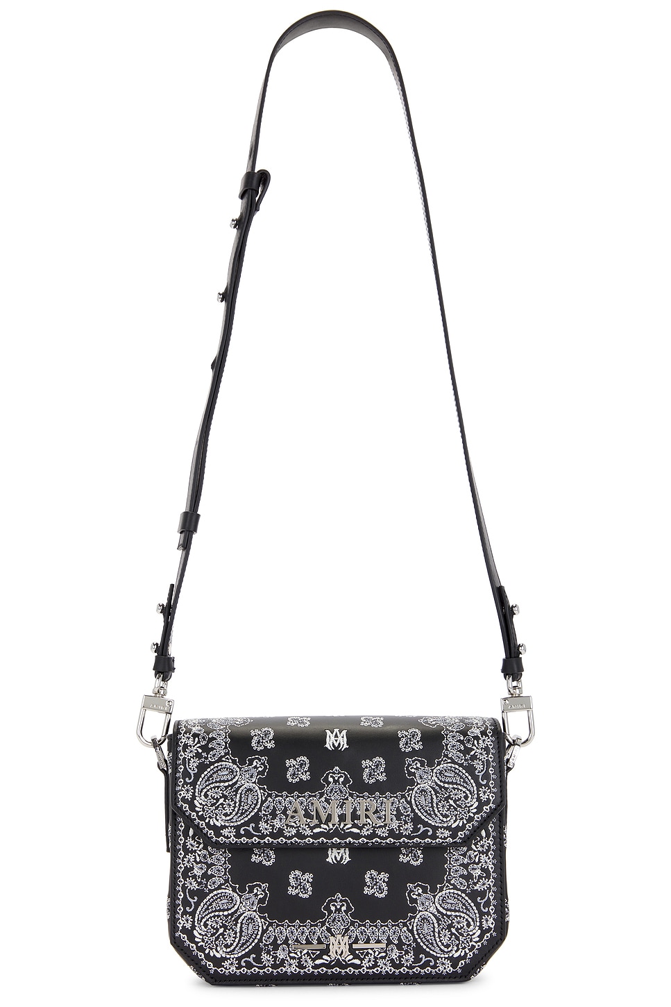 Bandana Embroidered Crossbody Bag in Black