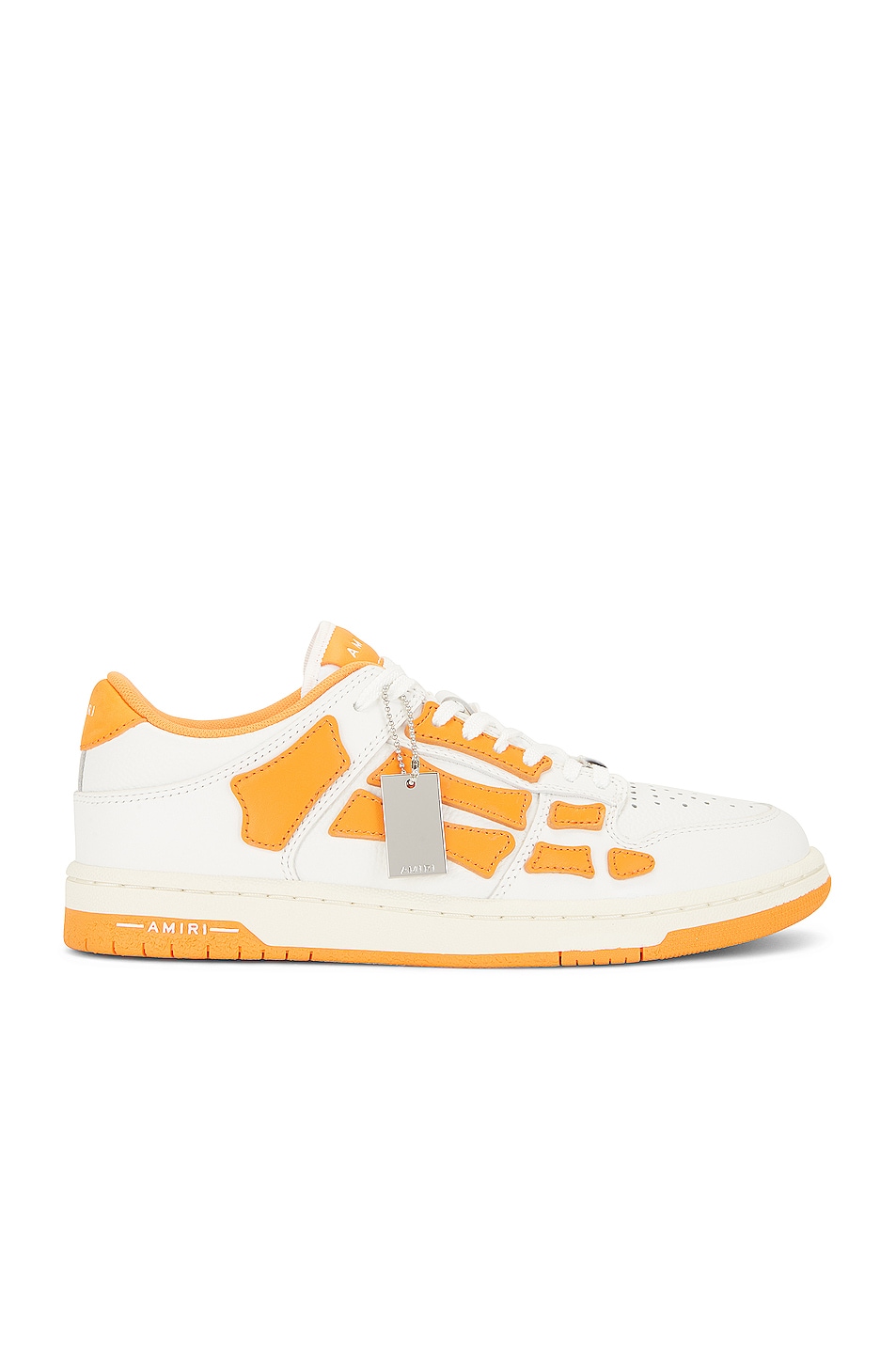 Image 1 of Amiri Skel Low Top Sneaker in White & Orange