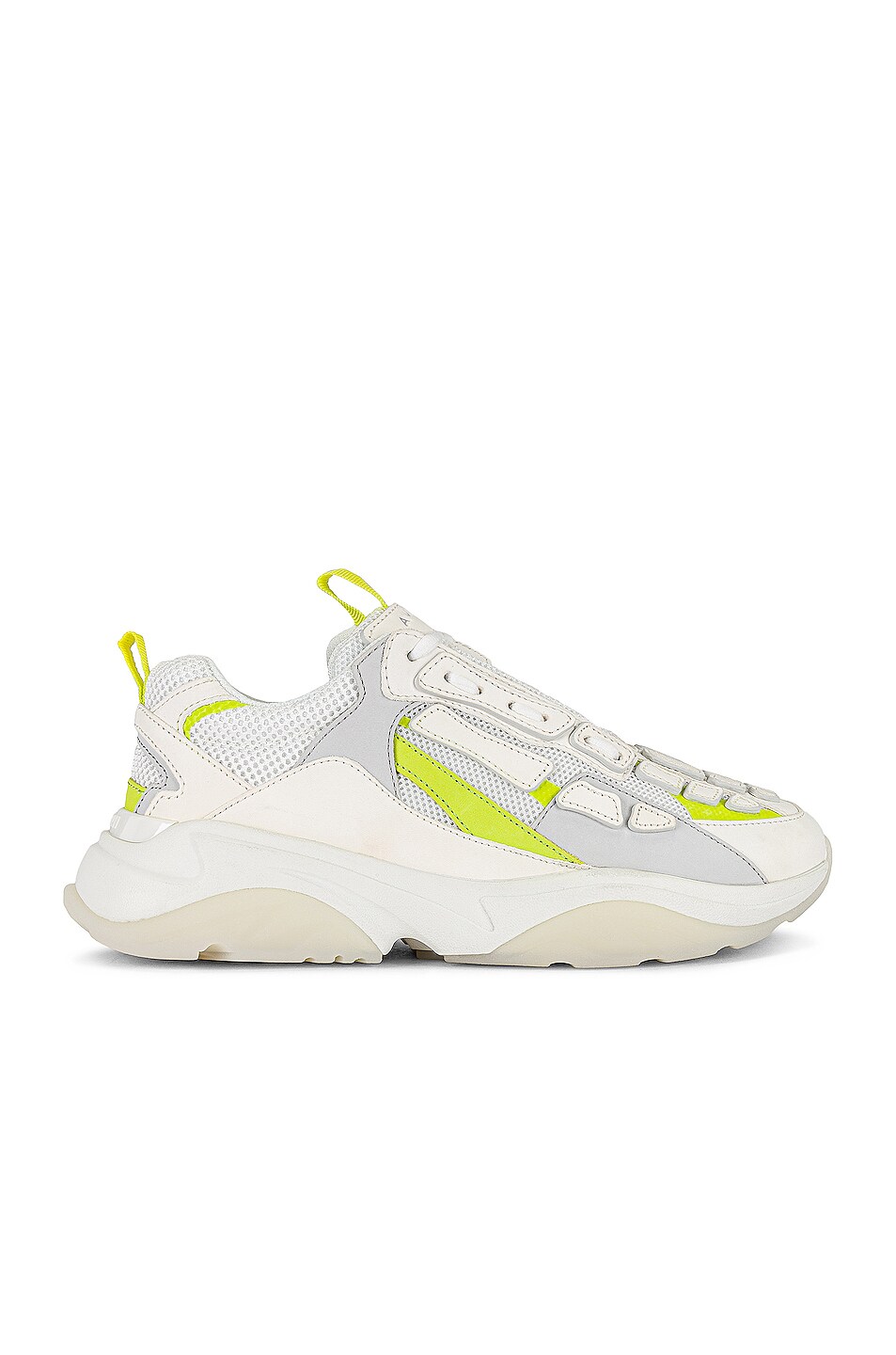 Image 1 of Amiri Bone Runner Sneaker in White & Neon Yellow
