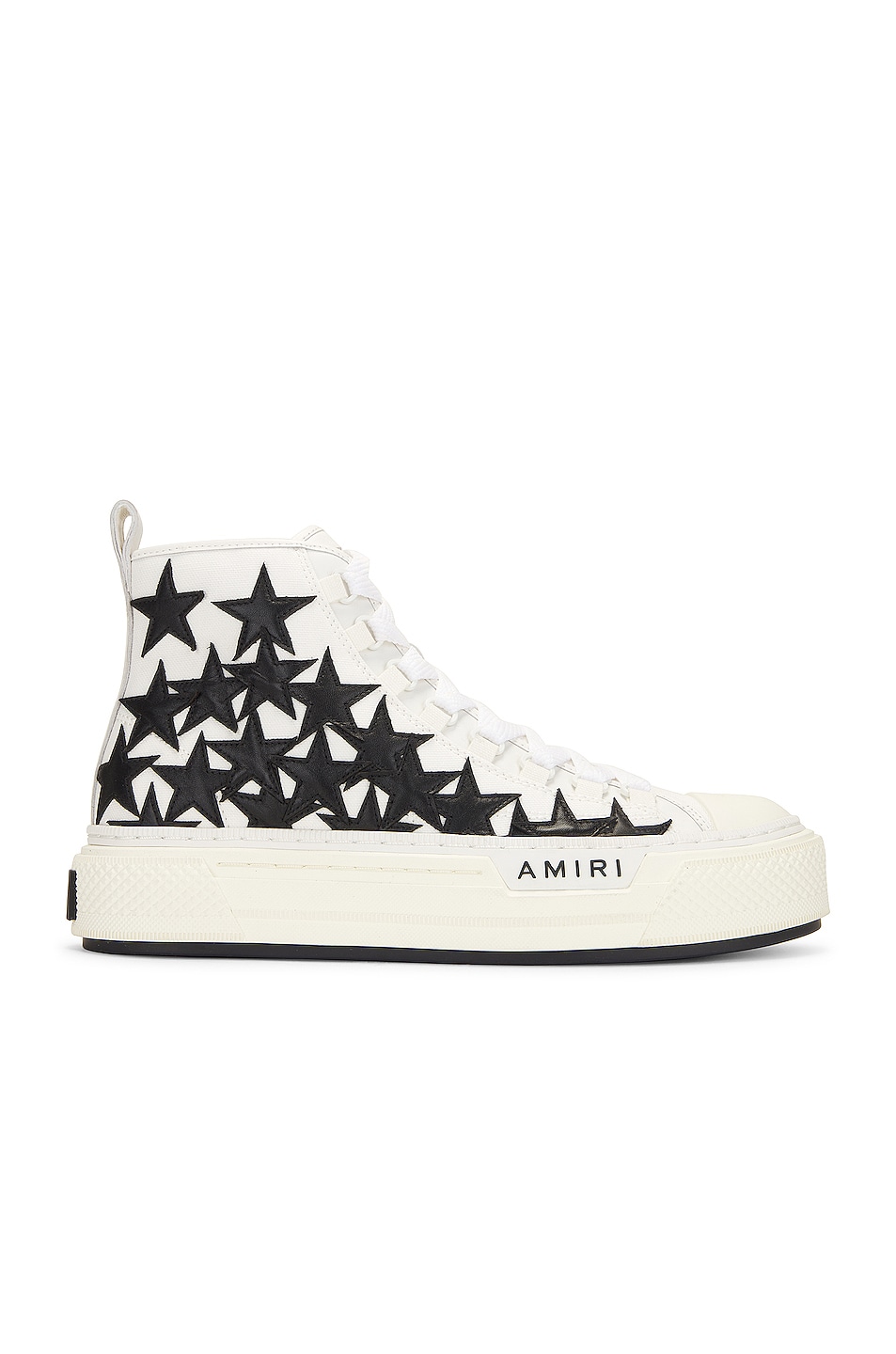 Image 1 of Amiri Stars Court Hi-Top Sneaker in White & Black