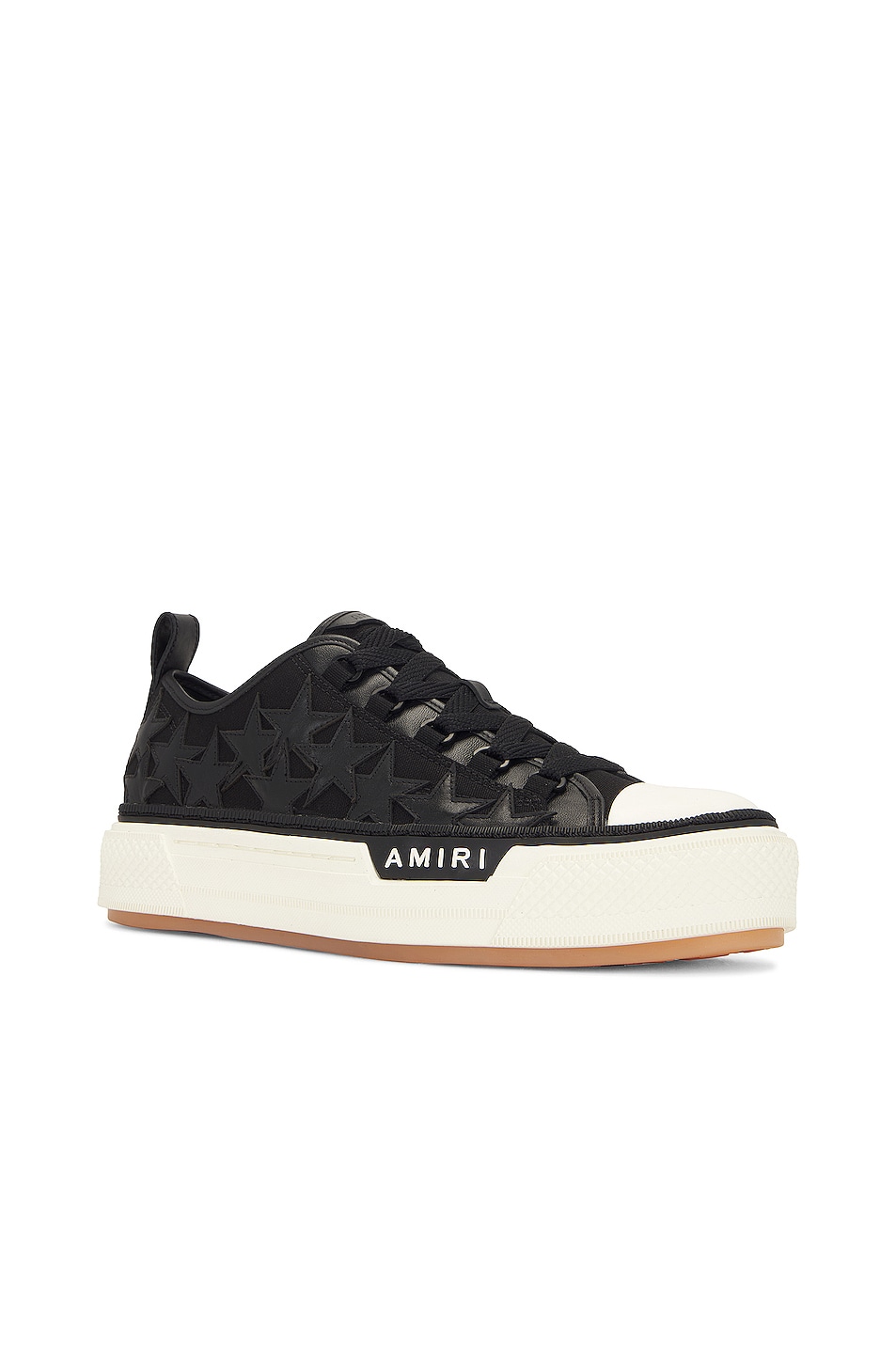 Amiri Stars Court Low Top Sneakers in Black & White | FWRD