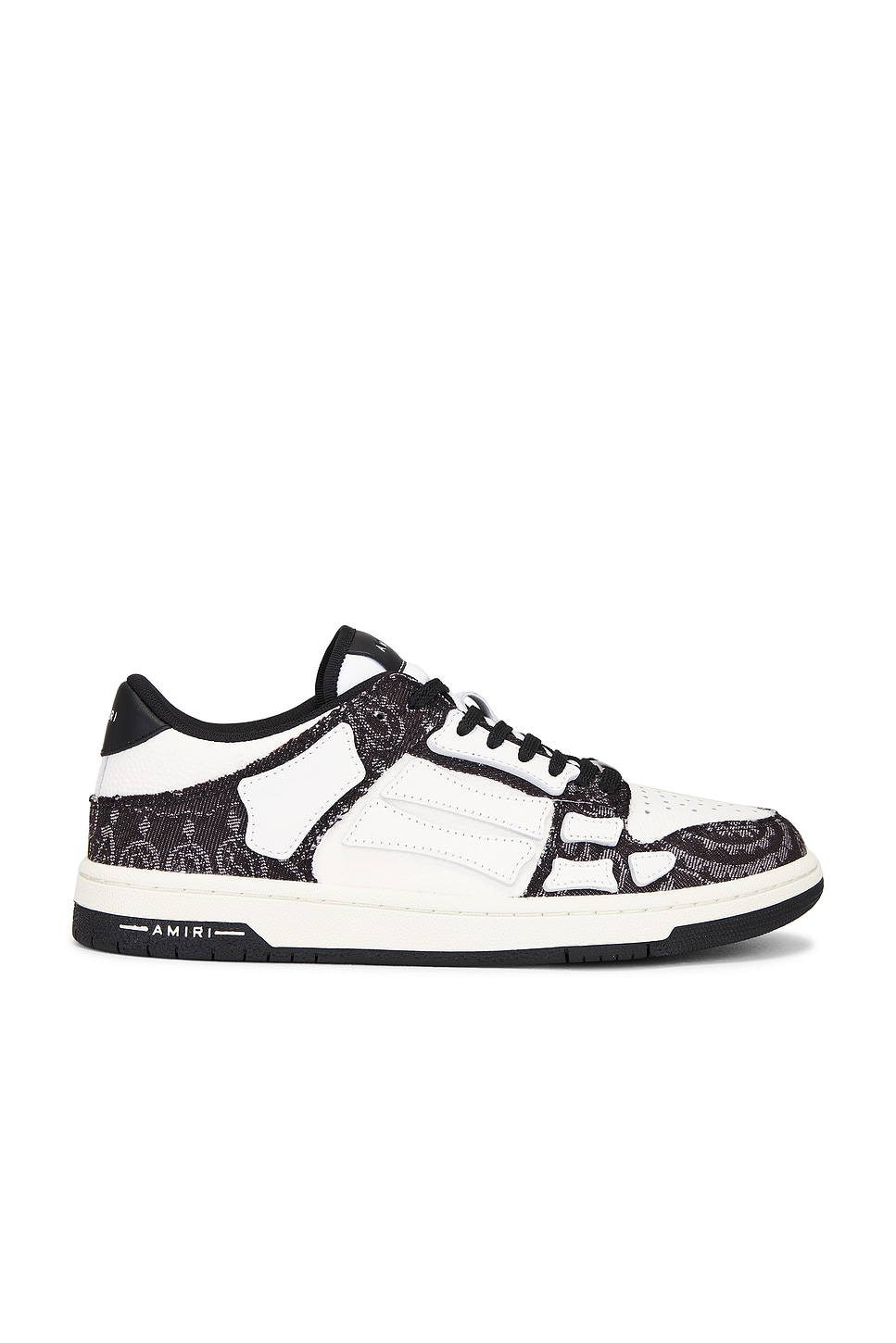 Shop Amiri Bandana Denim Skeleton Top Low Sneaker In Black