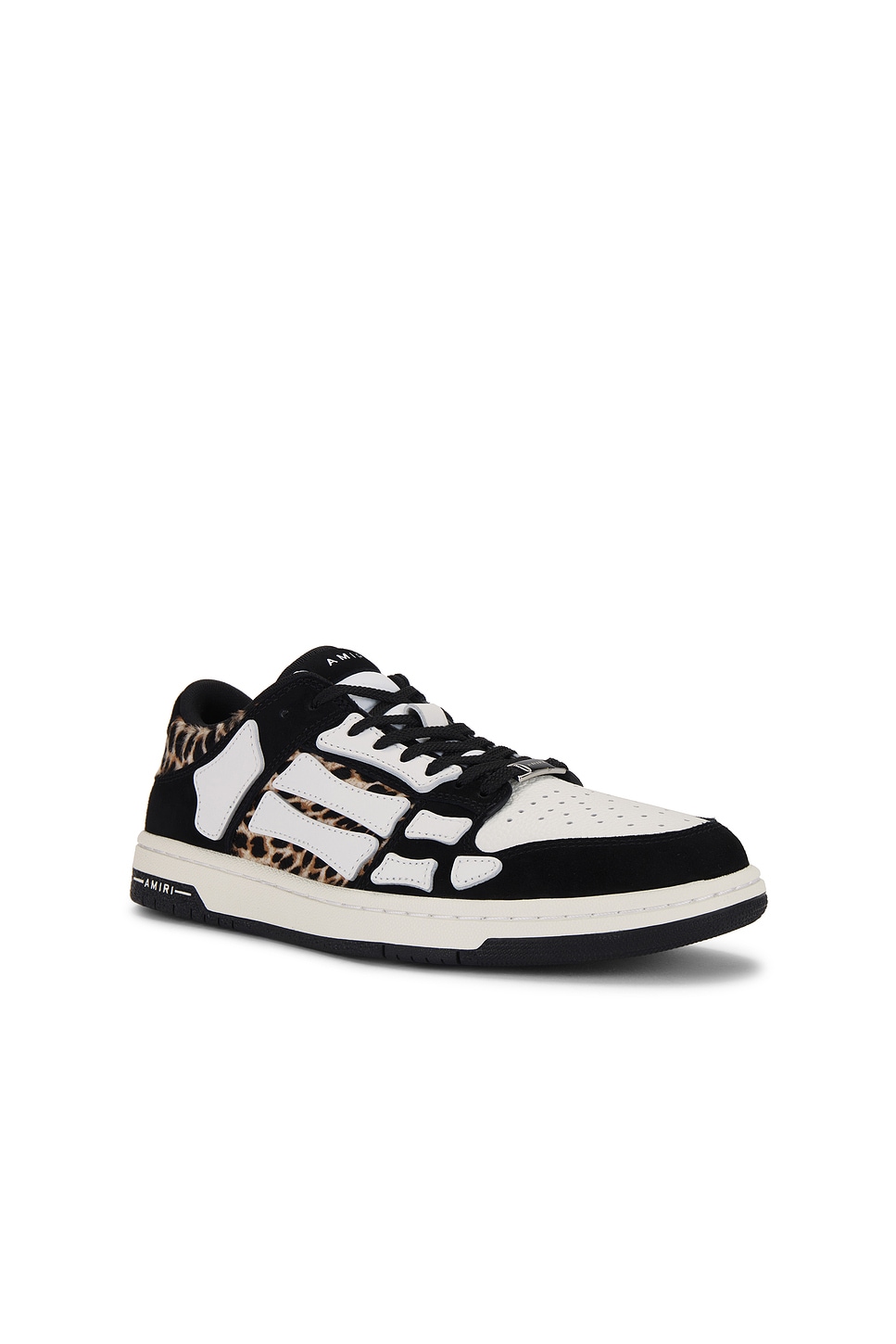 Shop Amiri Leopard Skeleton Top Low Sneaker In Black