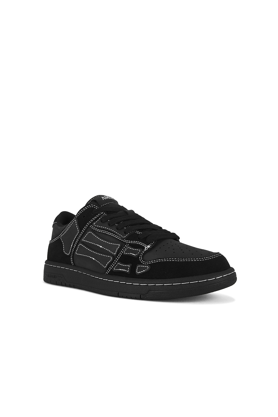 Amiri Sneaker Skel Top Low Black In Leather And Suede Men In Black