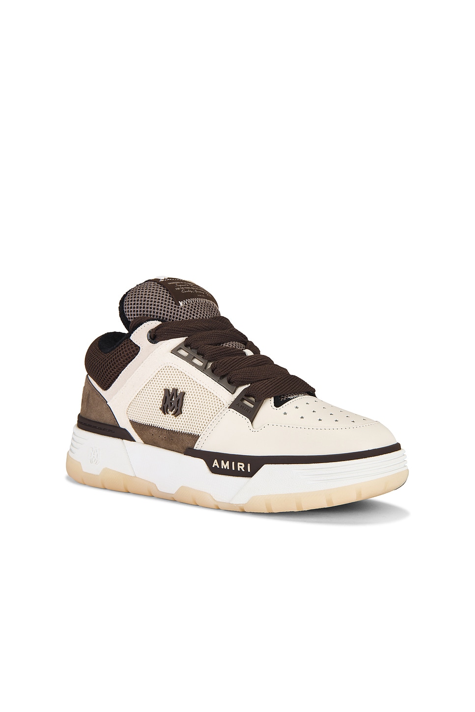 Amiri Brown Low Top Sneakers With Logo Detail On The Side And Mesh Panels In Suede Man In Red