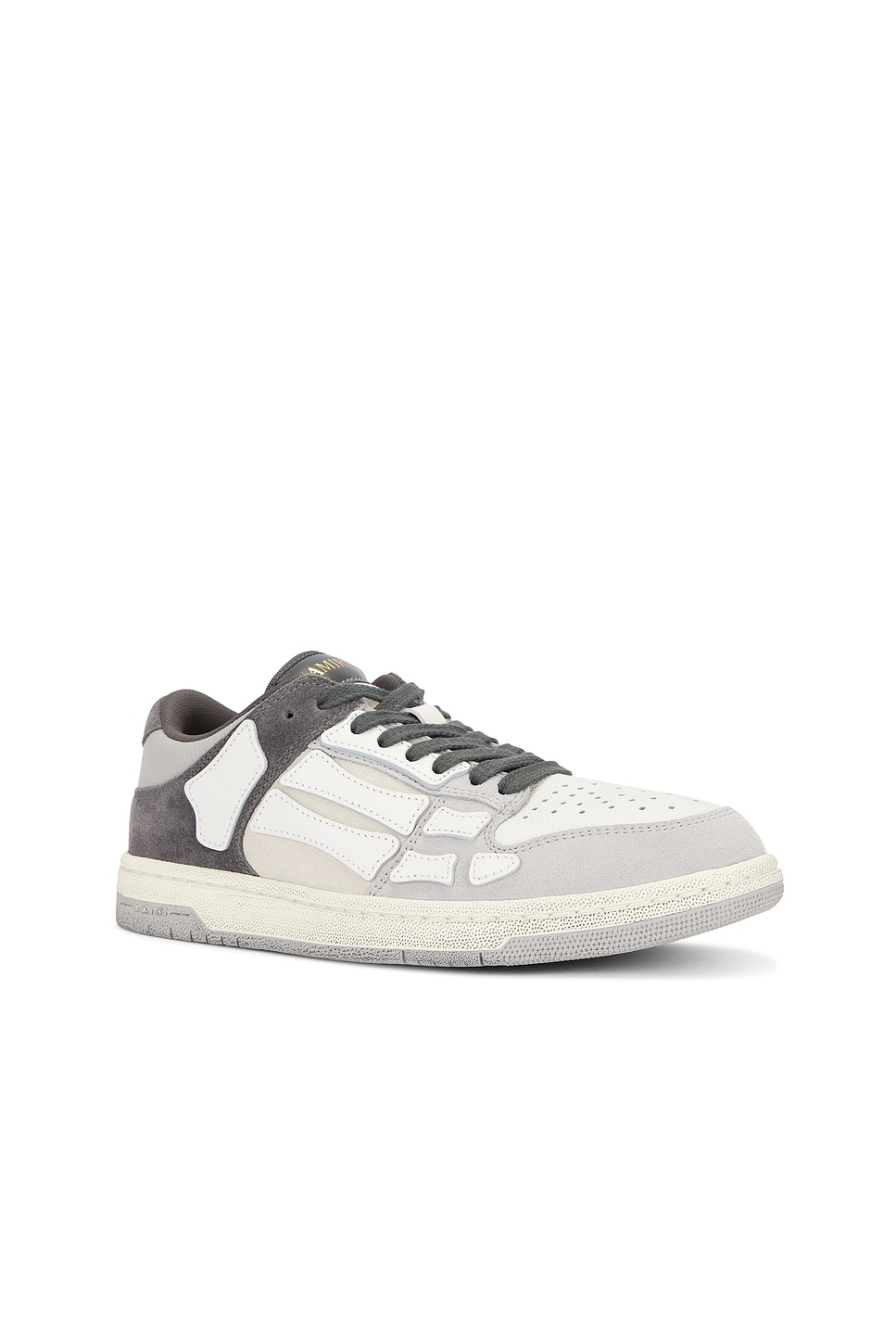 Amiri Distressed Low Top Sneakers With Skeleton Detail In Gray