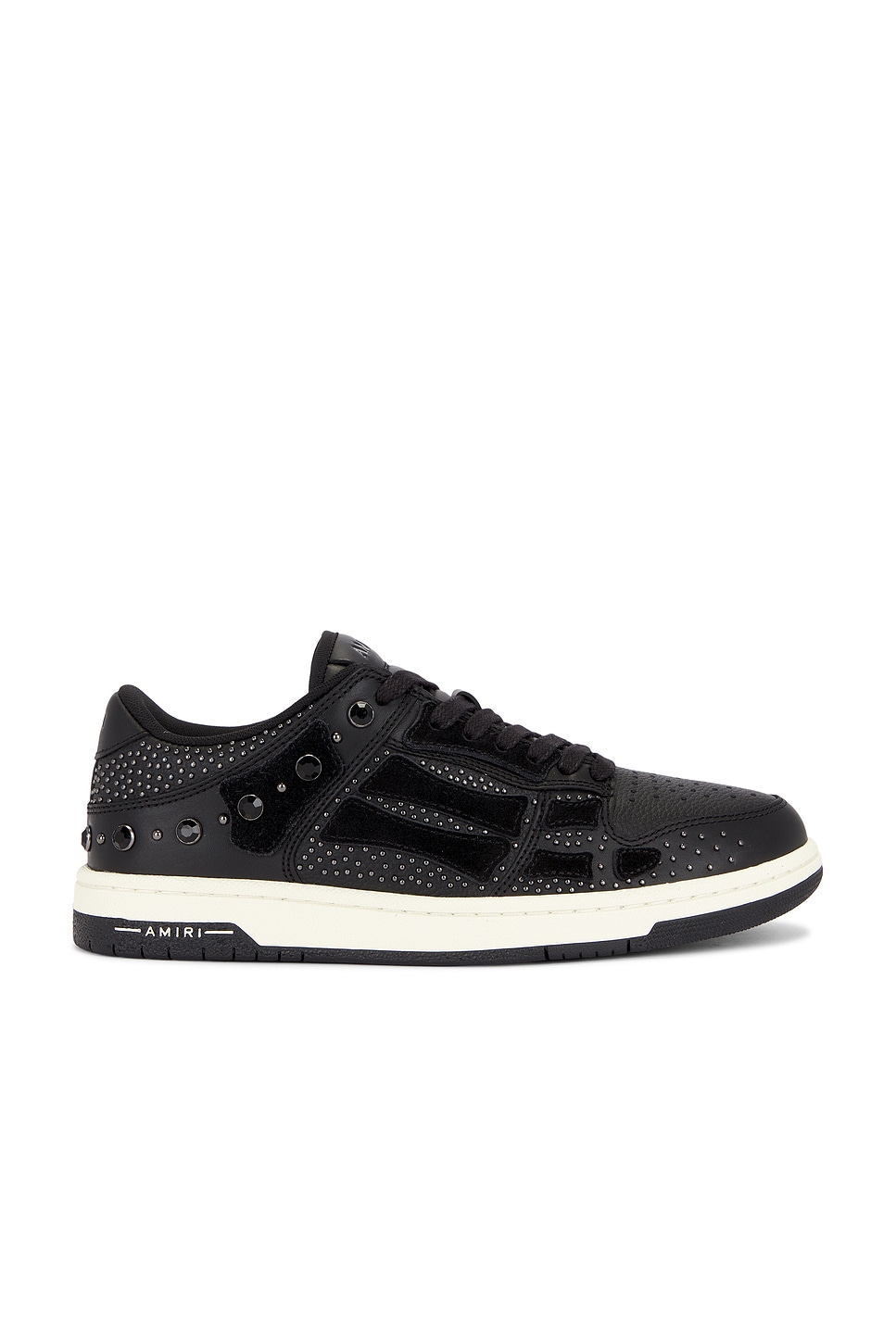 Image 1 of Amiri Crystal Studded Skel Top Low Sneaker in Black