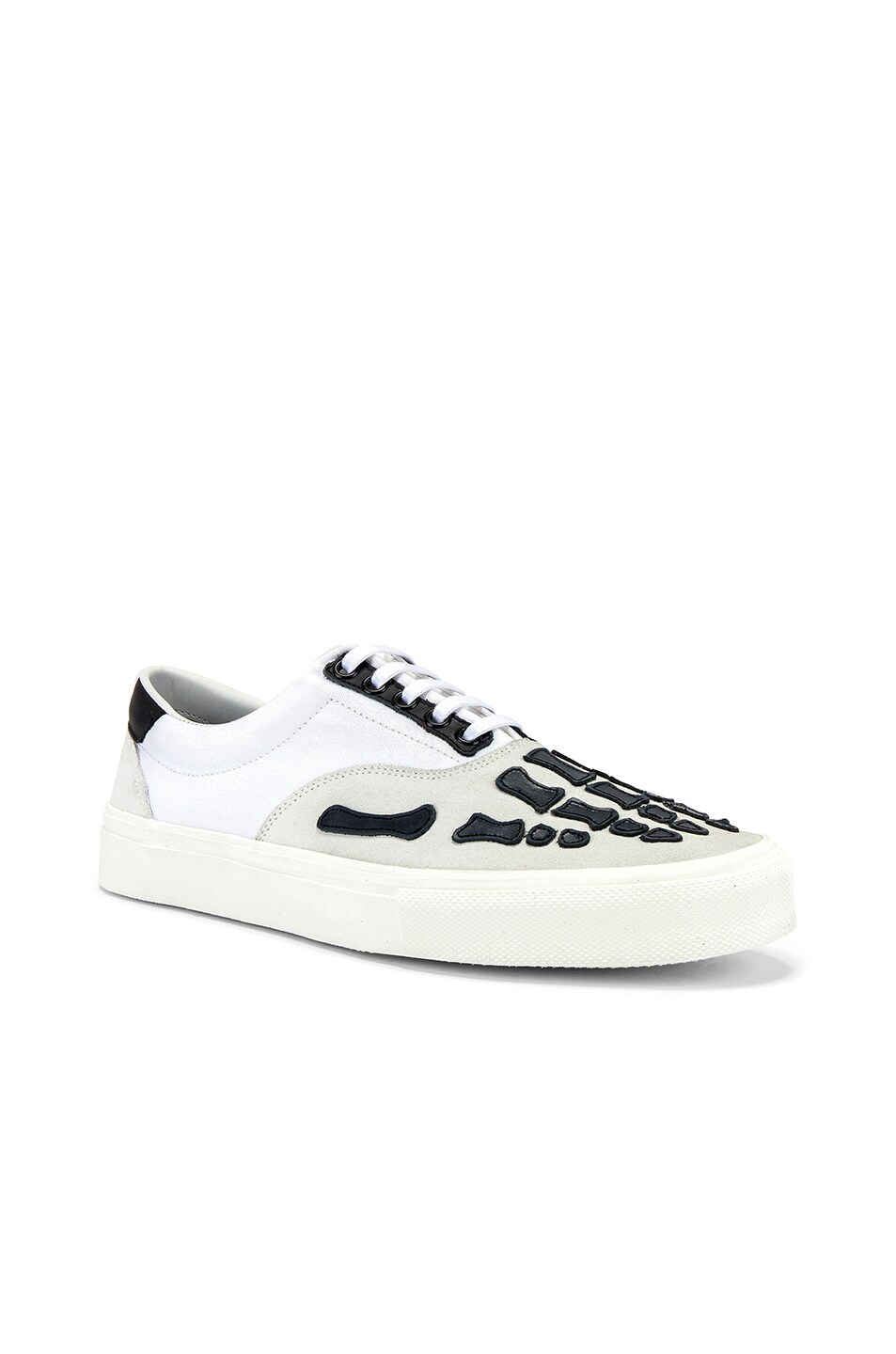 Amiri Skel Toe Lace Up Sneaker in White & Black | FWRD