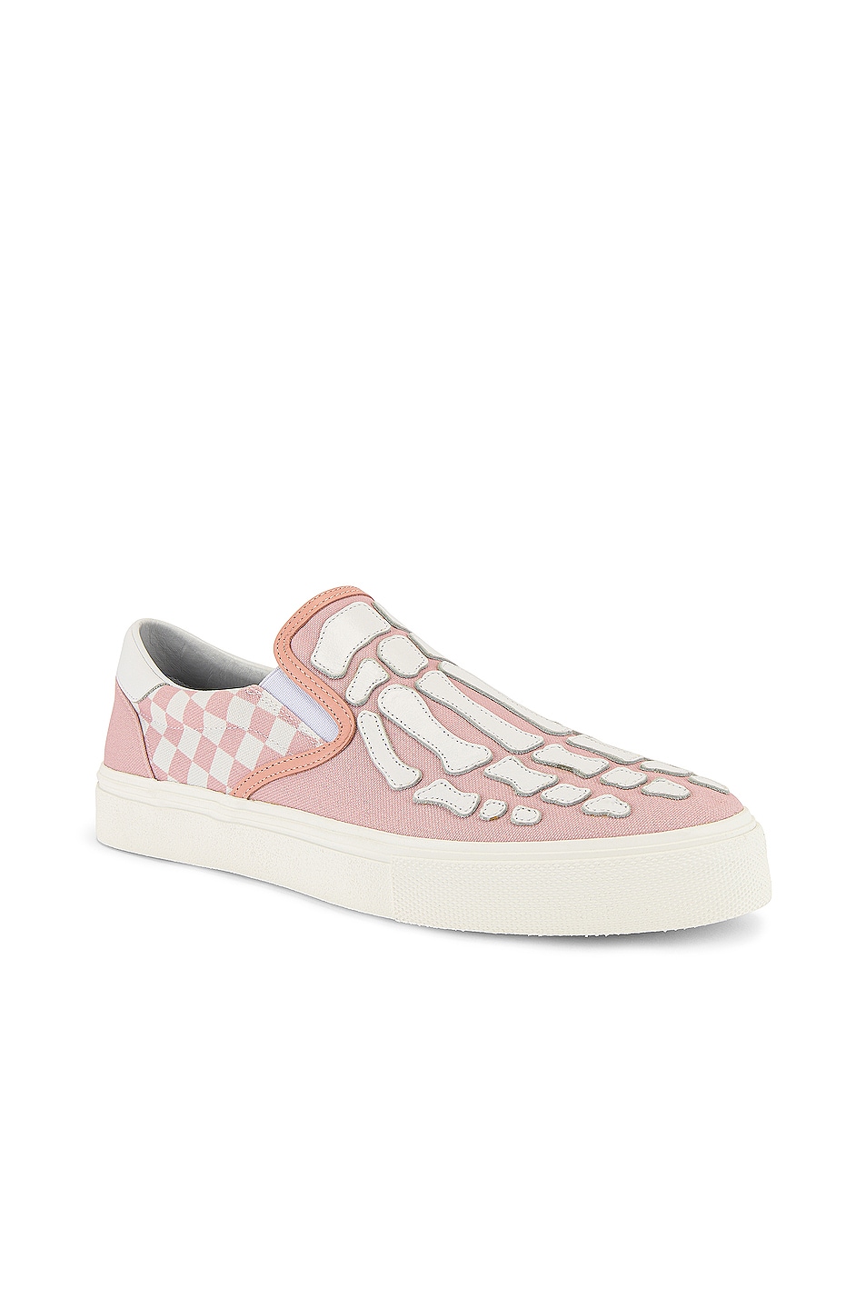 Image 1 of Amiri Checkered Skel Toe Slip On in Pink / White