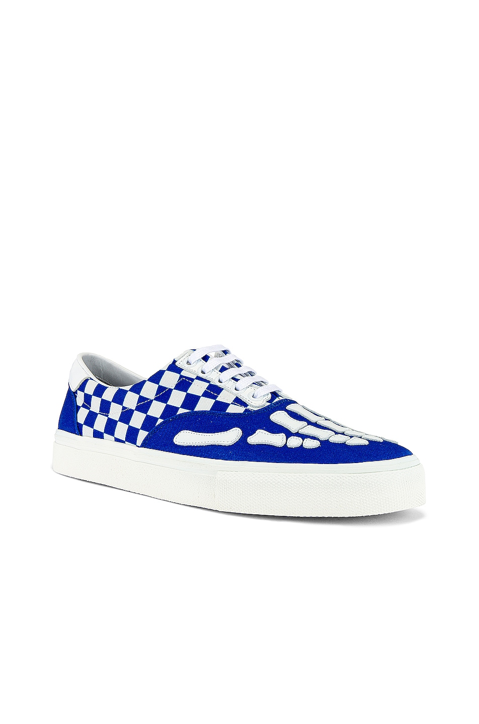 Image 1 of Amiri Checkered Skel Toe Lace Up in Blue / White