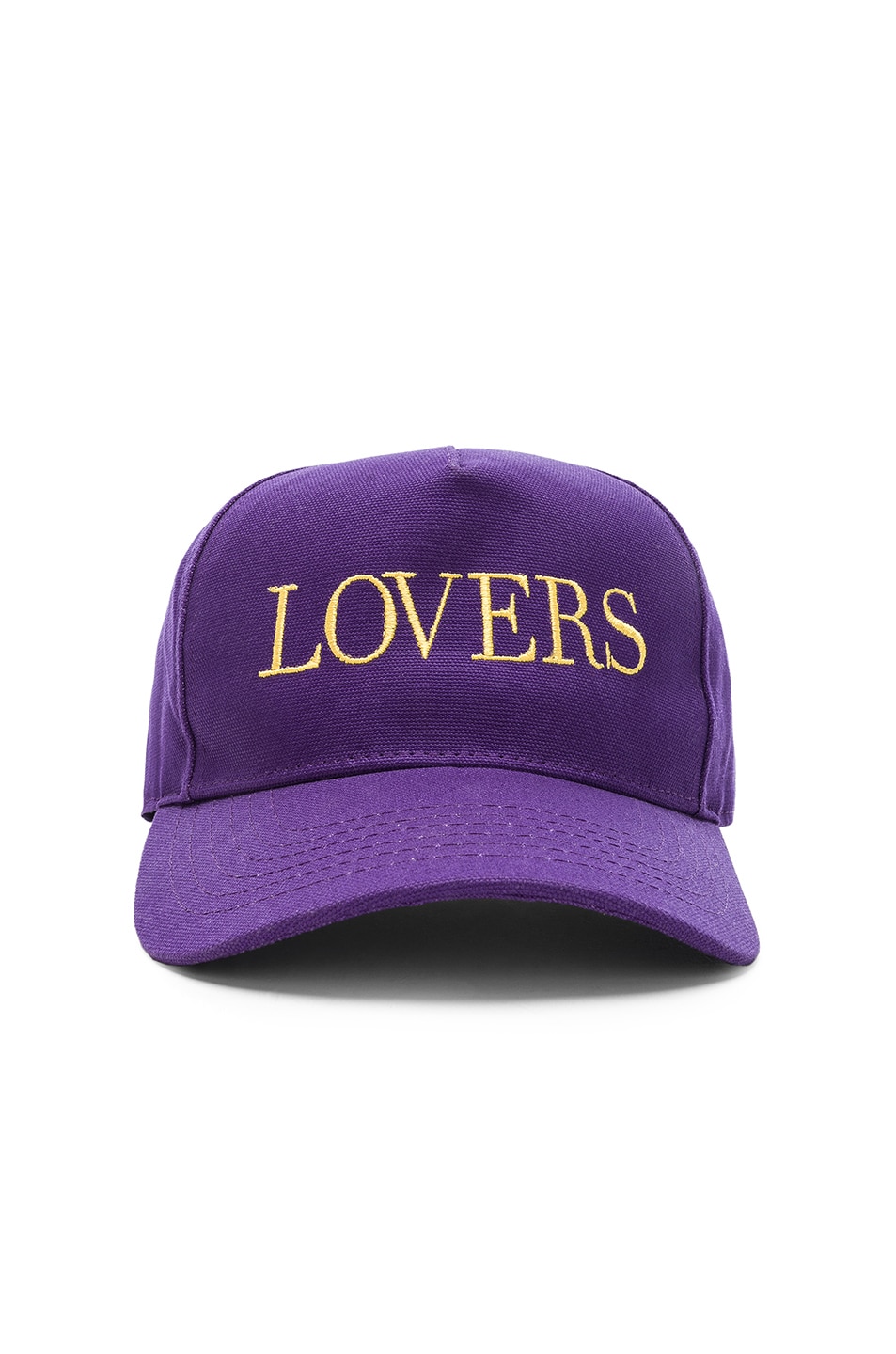 Image 1 of Amiri Lovers Canvas Trucker Hat in Purple & Yellow