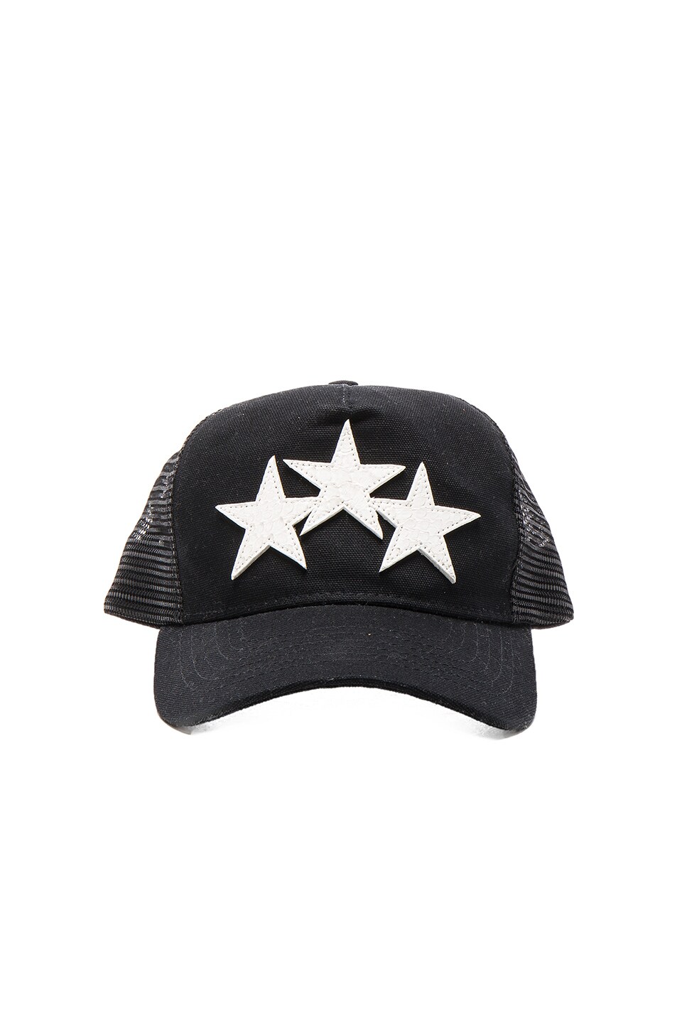 Image 1 of Amiri Star Trucker Hat in Black & White Snake