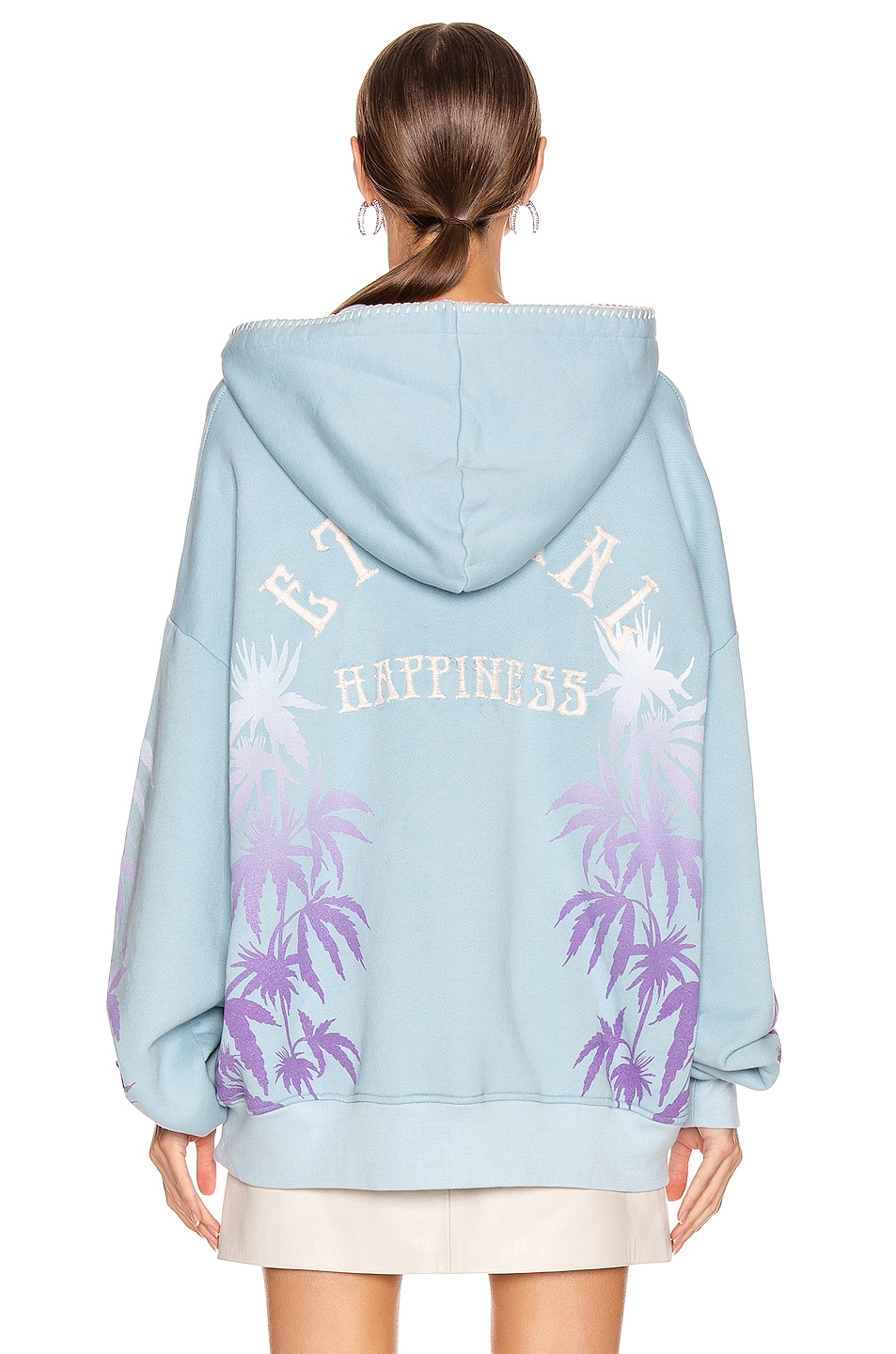 Amiri Oversized Eternal Happiness Hoodie in Light Blue | FWRD