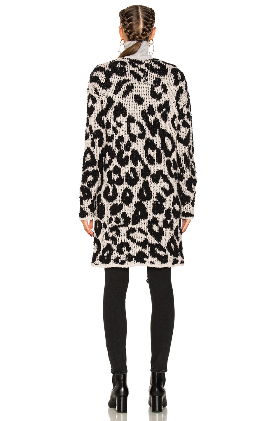 Amiri Leopard Cardigan in Snow Leopard FWRD