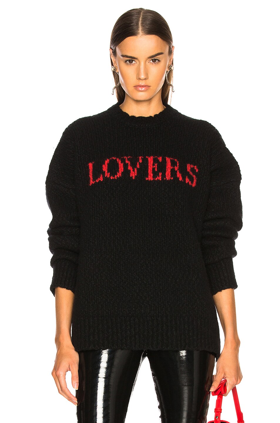Image 1 of Amiri Lovers Sweater in Black & Red