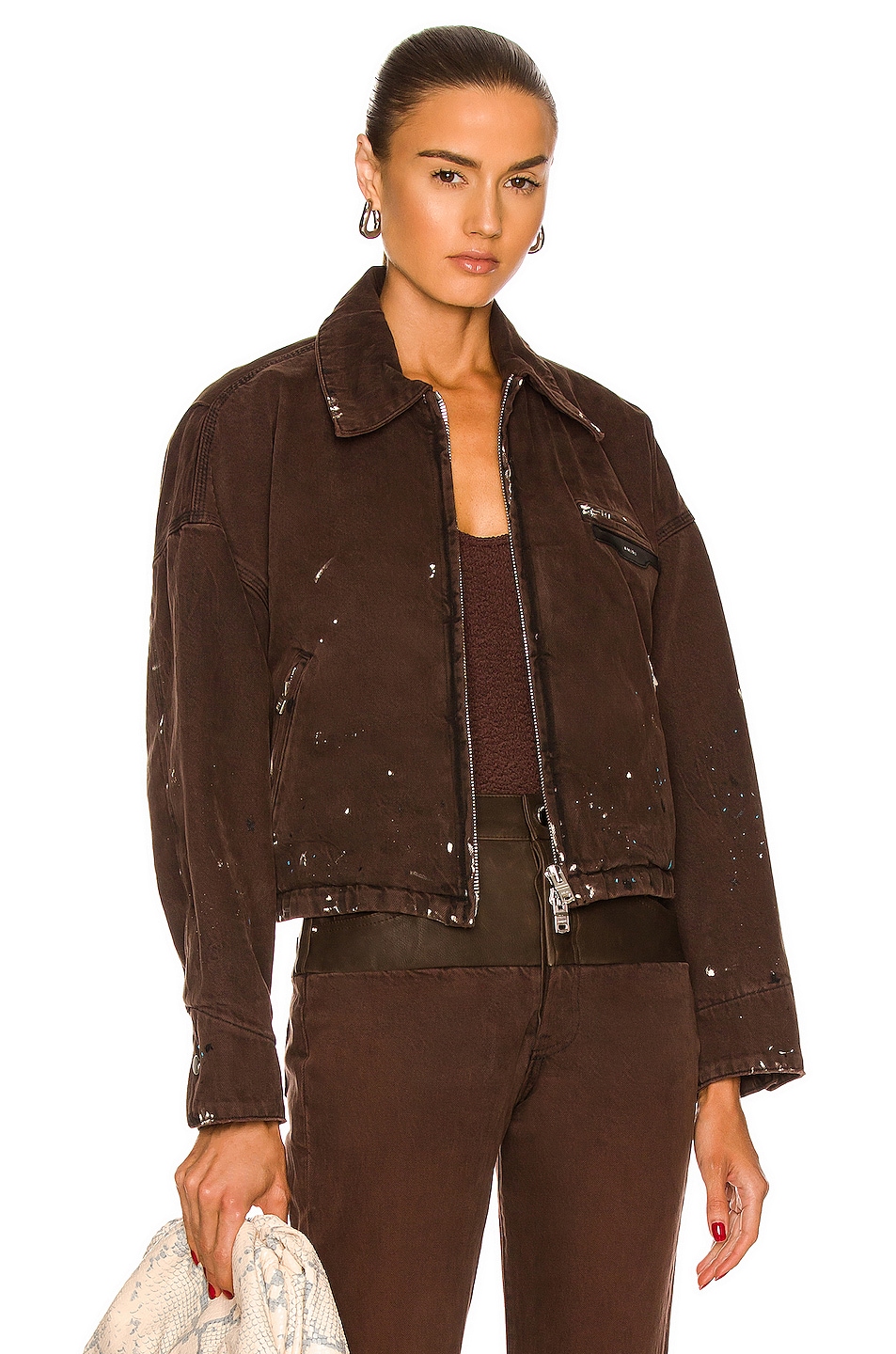 Image 1 of Amiri Workman Zip Jacket in Brown