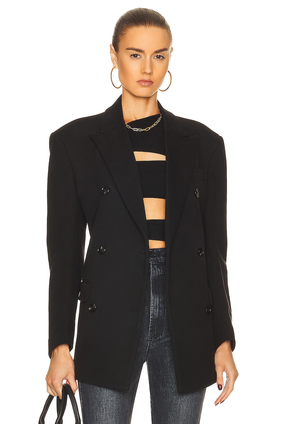 Image 1 of Amiri Double Breasted Blazer in Black