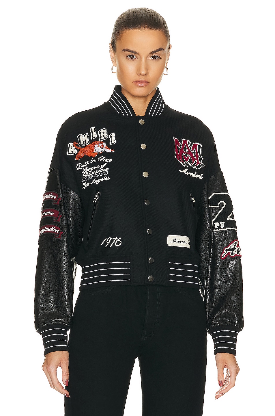 Image 1 of Amiri Tiger Varsity Jacket in Black