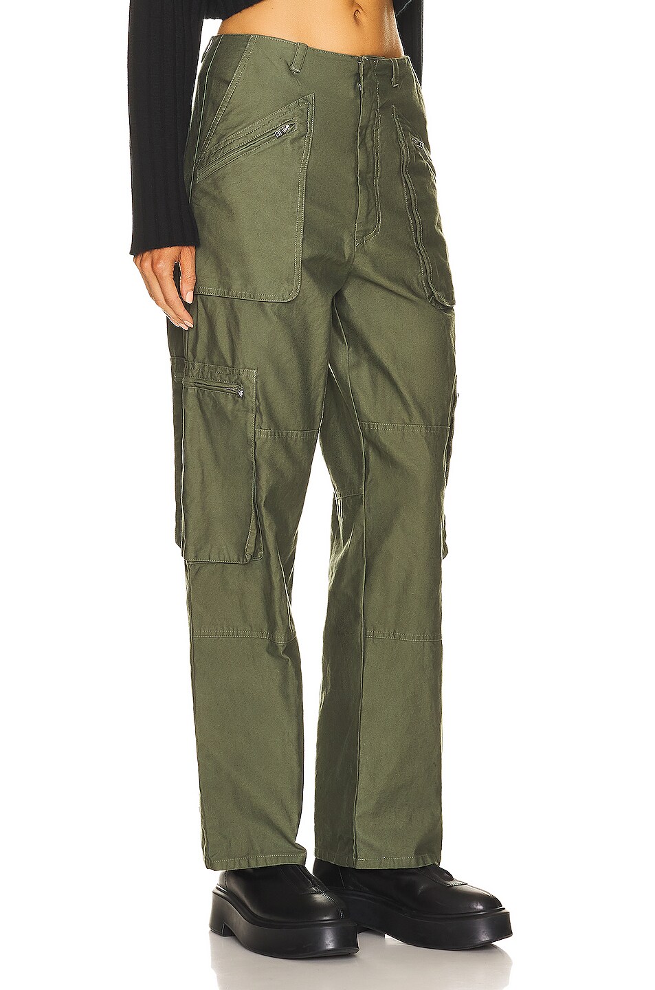 Amiri Cargo Loose Straight Pant in Olive Green FWRD