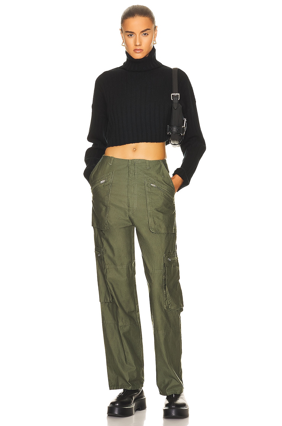 Amiri Cargo Loose Straight Pant in Olive Green | FWRD