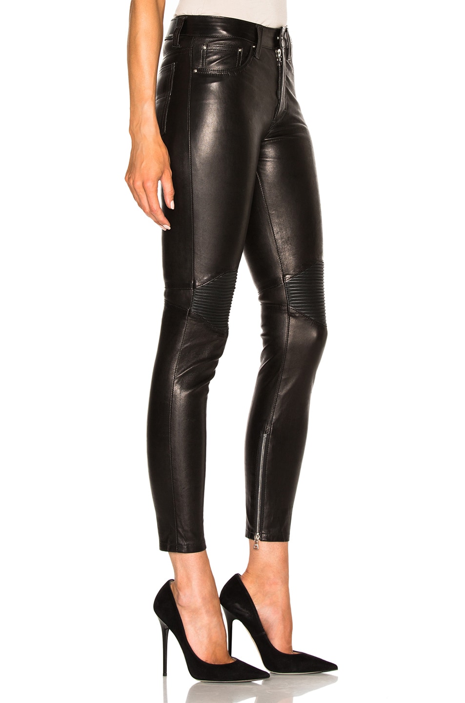 black moto pants