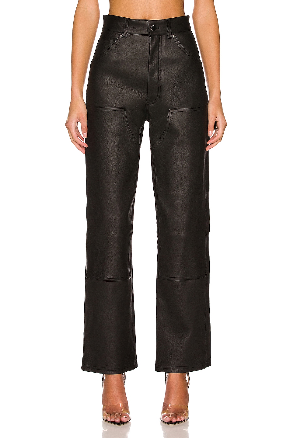 Image 1 of Amiri Leather Carpenter Pant in Black