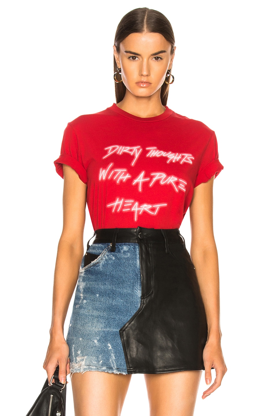 Image 1 of Amiri Dirty Thoughts Tee in Red & White