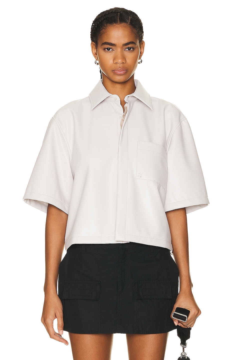 Amiri Vegan Short Sleeve Obershirt in Alabaster | FWRD