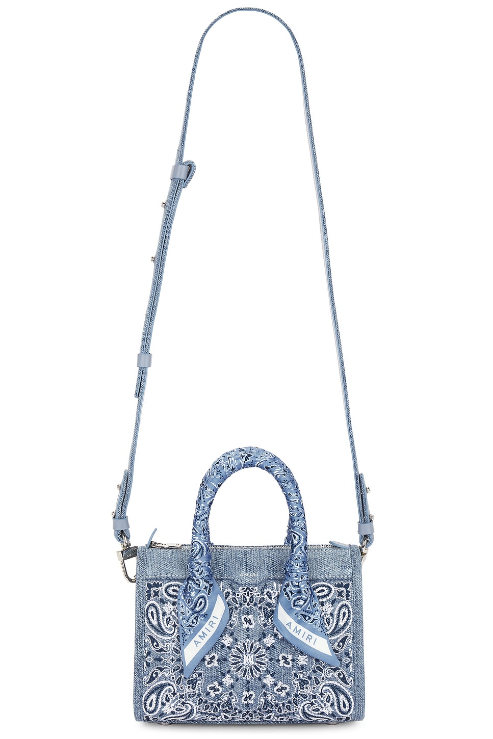 Shop Amiri Bandana Micro Triangle Bag In True Blue