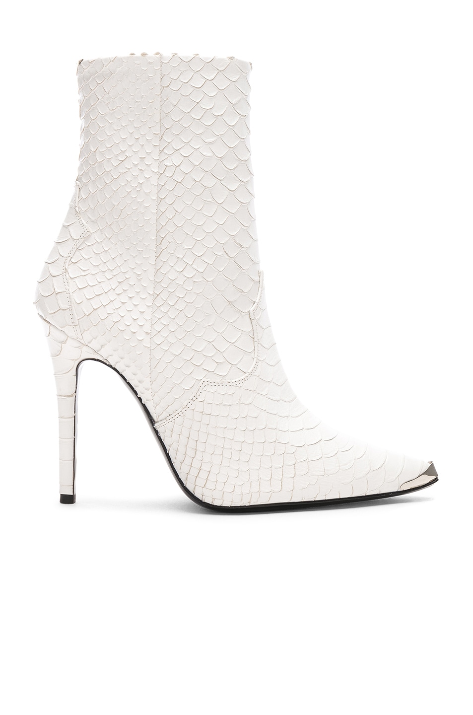Image 1 of Amiri Western Embossed Snakeskin Boots in White