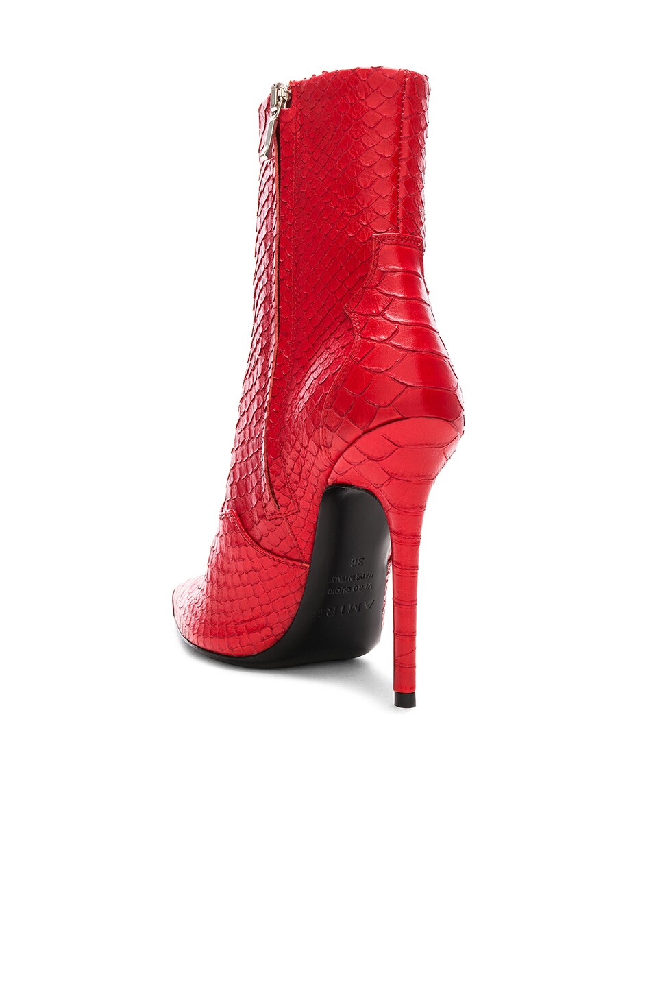 Amiri Western Embossed Snakeskin Boots in Red | FWRD