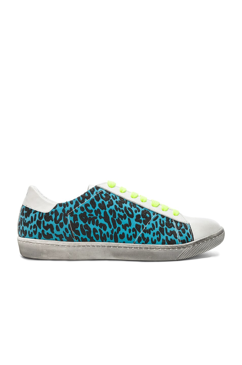 Image 1 of Amiri Viper Neon Leopard Low Sneaker in Neon Blue & Black