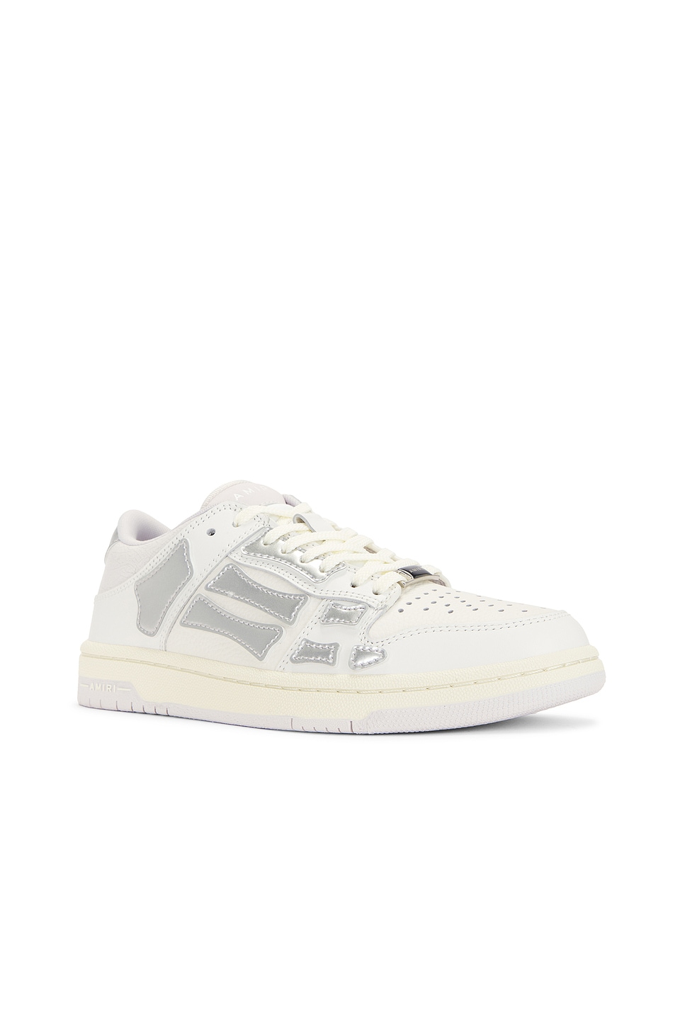 Shop Amiri Metallic Skeleton Low Top Sneaker In White & Silver