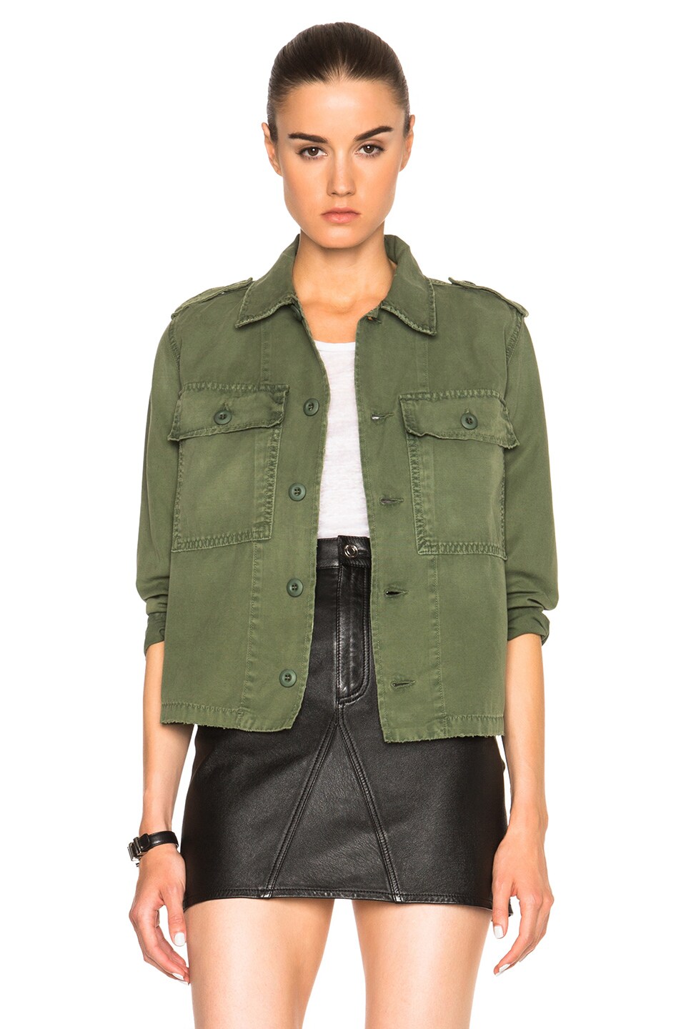 Image 1 of AMO Army Shirt Jacket in Washed Army