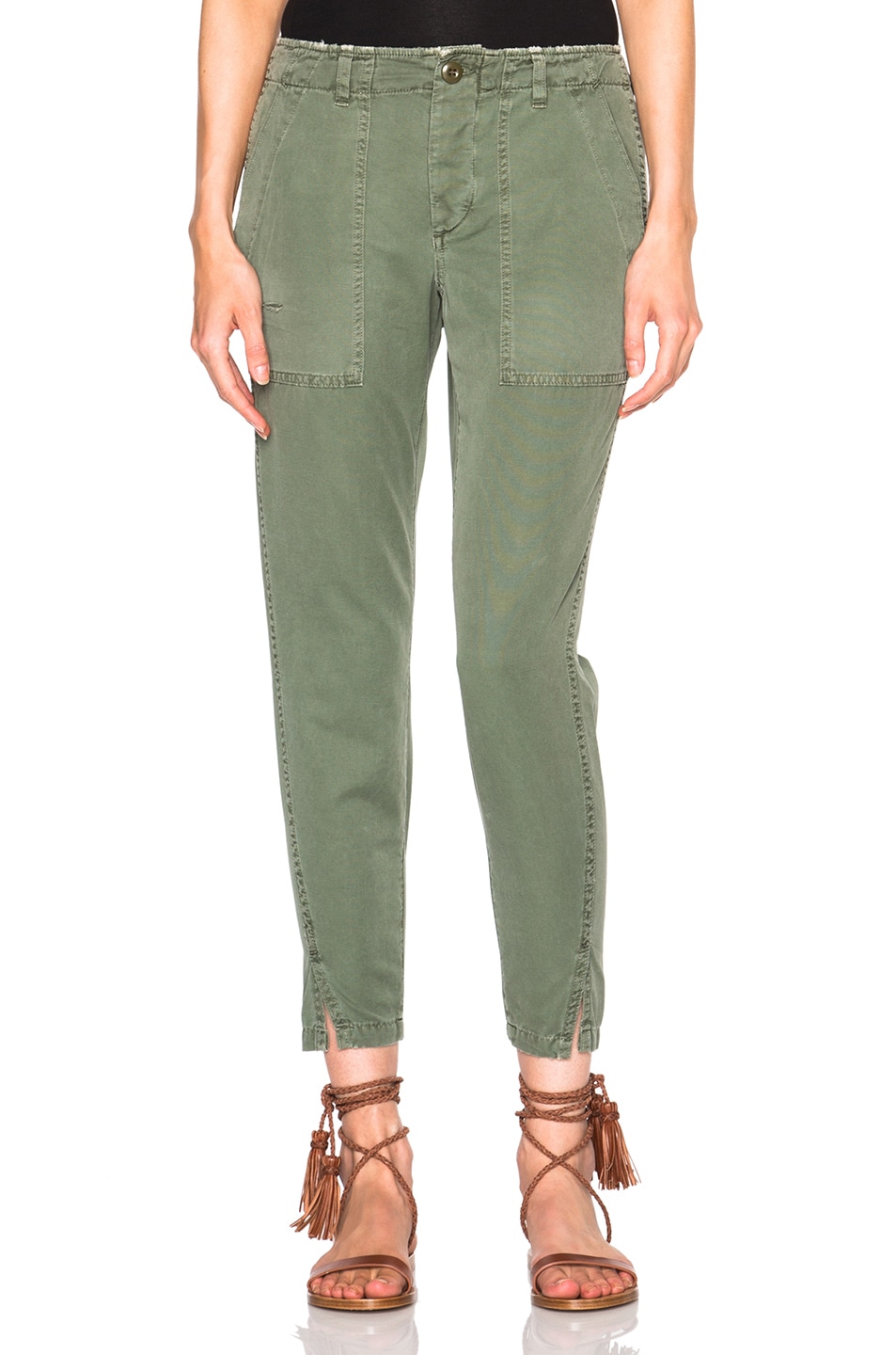 Image 1 of AMO Army Twist Pants in Washed Army