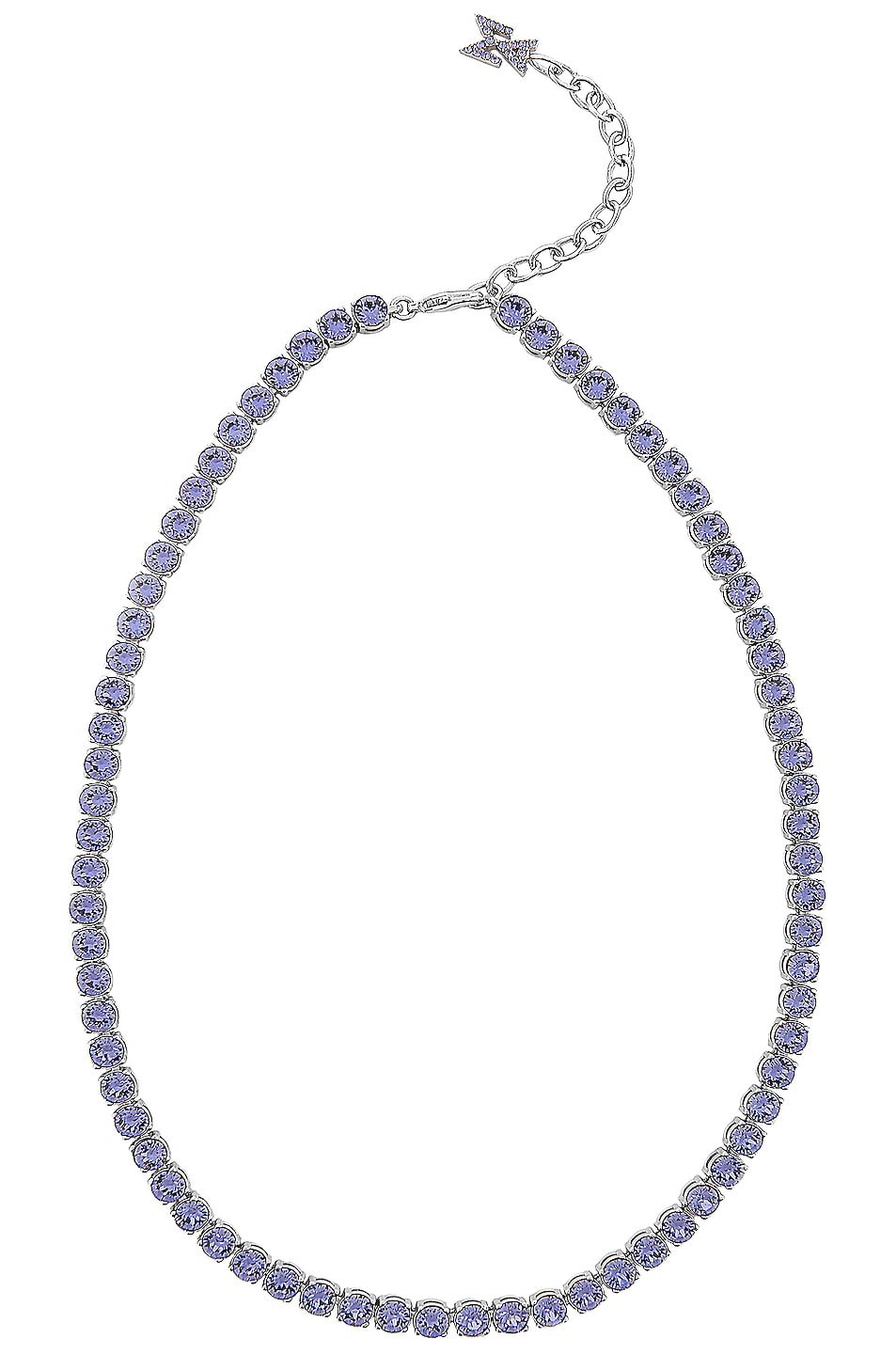 Image 1 of AMINA MUADDI Tennis Necklace in Silver & Tanzanite