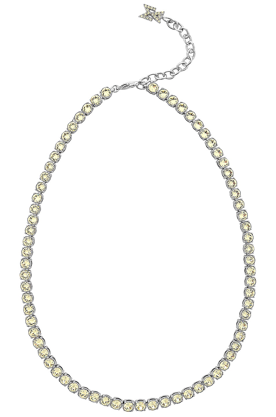 Image 1 of AMINA MUADDI Tennis Necklace in Silver & Jonquil