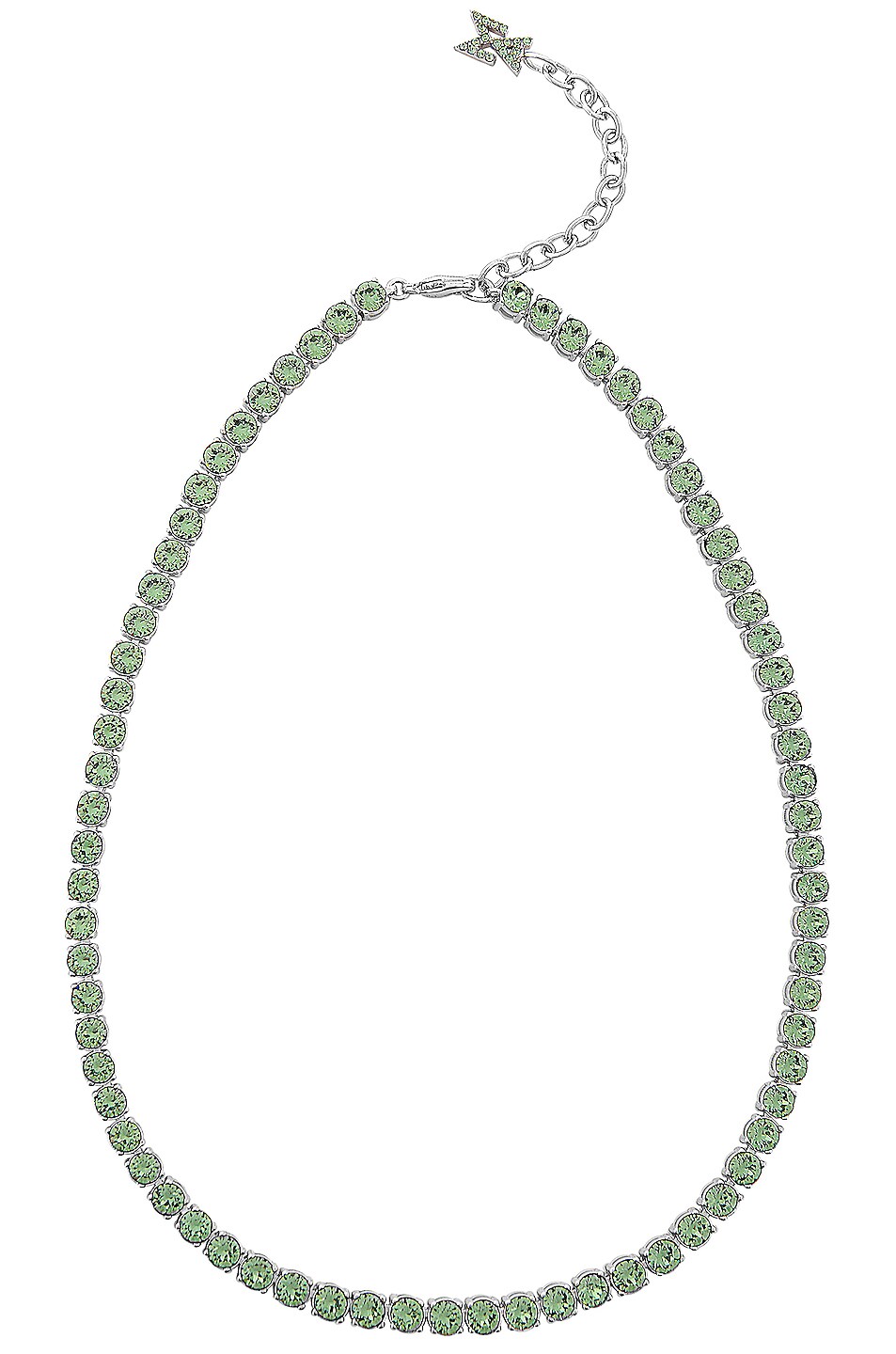Image 1 of AMINA MUADDI Tennis Necklace in Silver & Erinite