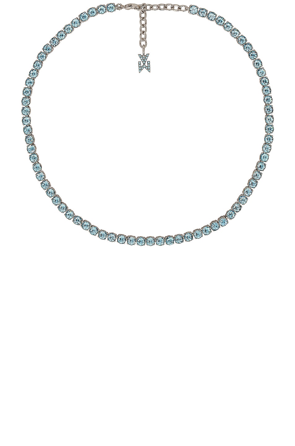 AMINA MUADDI Tennis Necklace in Aquamarine | FWRD
