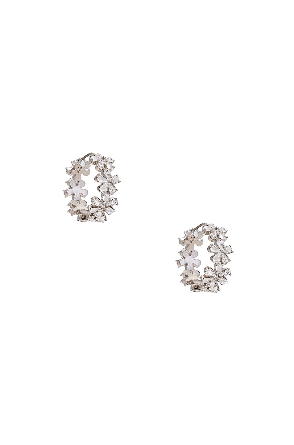 Image 1 of AMINA MUADDI Lily Hoop Earrings in White