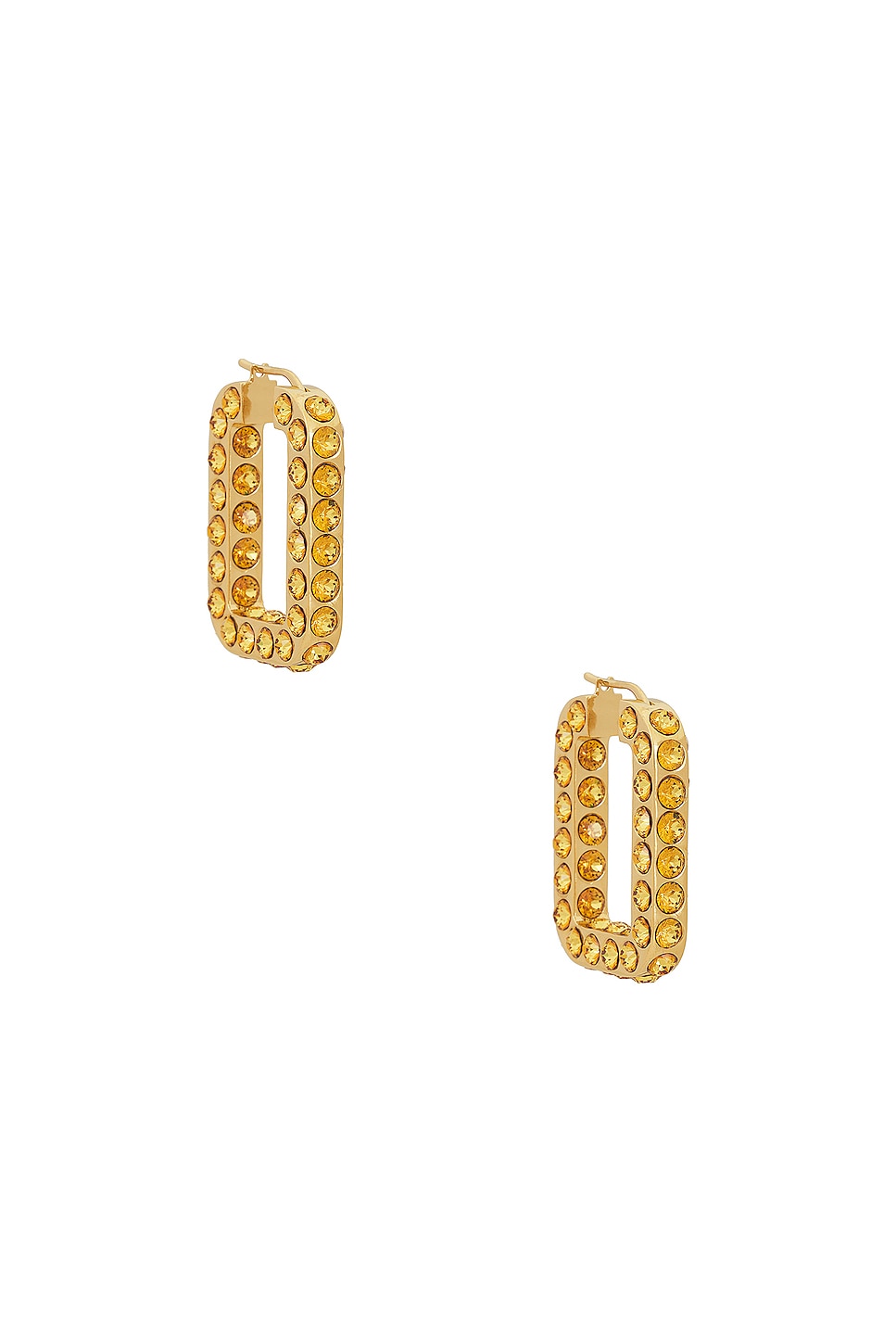AMINA MUADDI Charlotte Hoop Earrings in Golden Topaz | FWRD