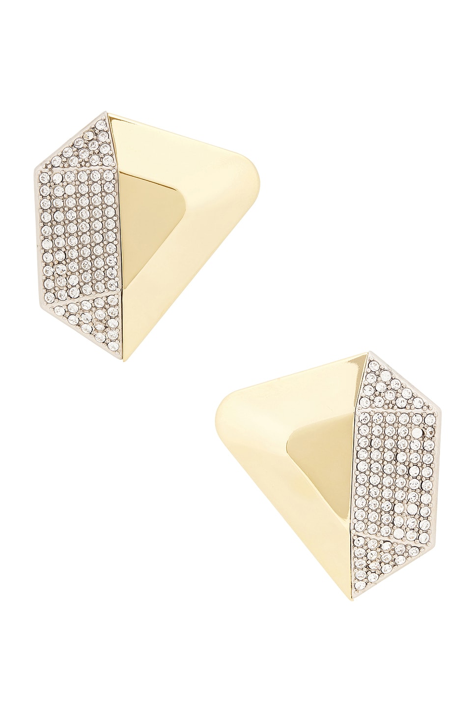 Image 1 of AMINA MUADDI Gisele Earrings in White Crystal & Gold