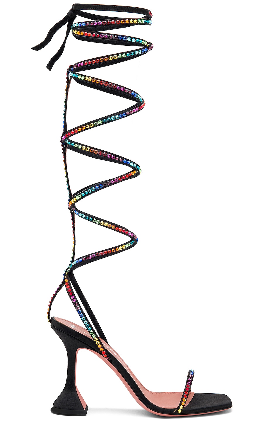 Image 1 of AMINA MUADDI x AWGE LSD Gladi Heel in Black & Rainbow Crystal