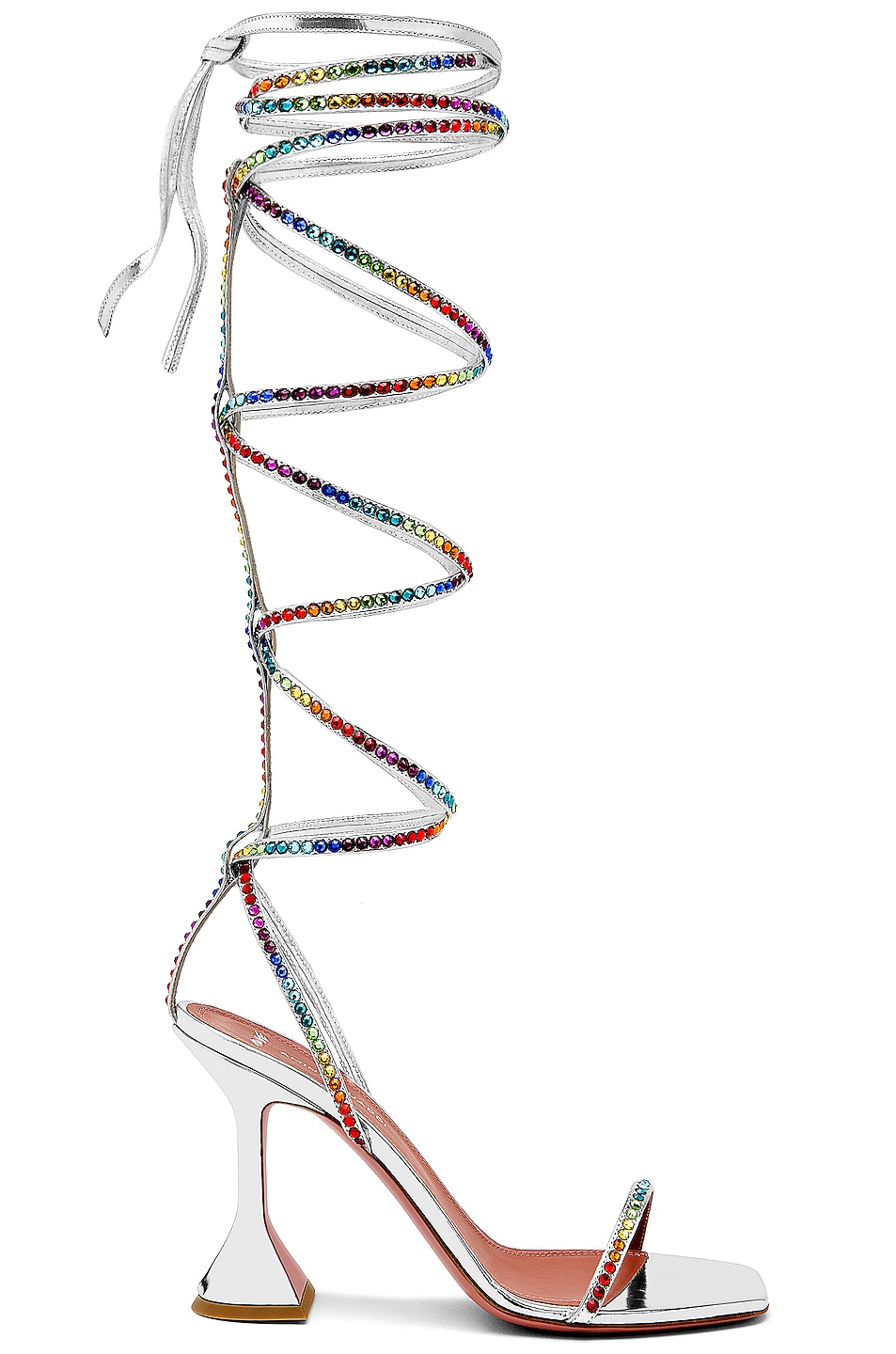Image 1 of AMINA MUADDI x AWGE LSD Gladi Heel in Silver & Rainbow