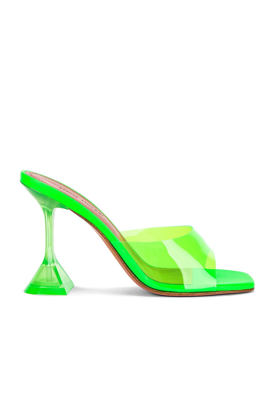 Image 1 of AMINA MUADDI Lupita Glass Sandal in Fluo Green